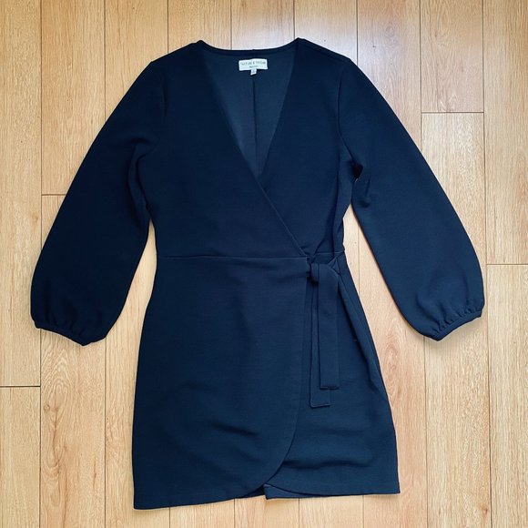 MADEWELL — (Medium) Texture & Thread Long-Sleeve Side-Tie Dress - Picture 4 of 5